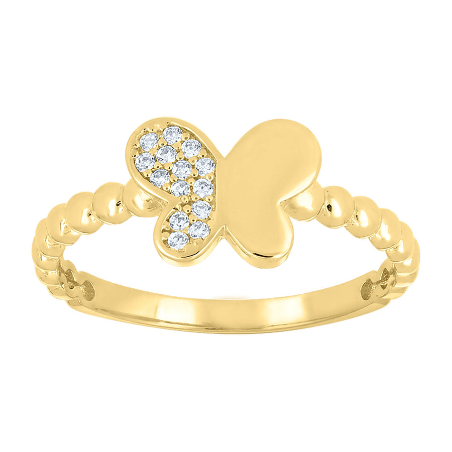 Lady's Yellow 10 Karat Fashion Buttefly  Ring Length 8.5 Mm 8.5