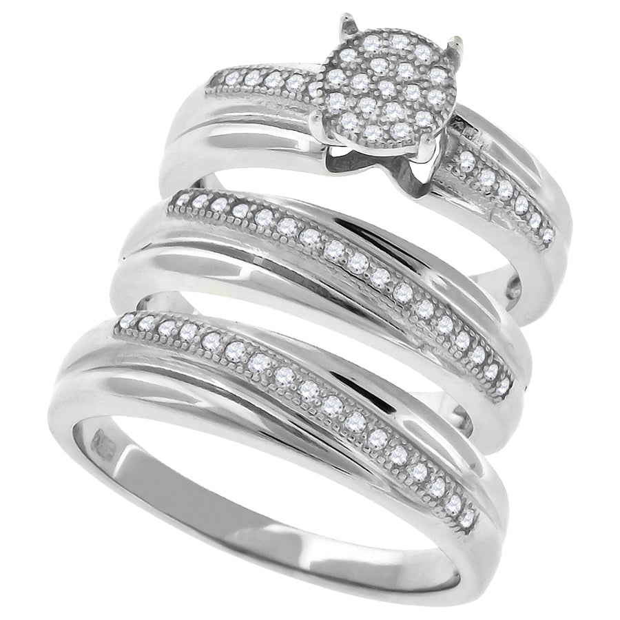 Lady's Silver Cz Ring 
Length 7 Mm 7