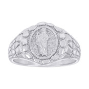 Gent's Silver Nugget St Jude Ring Length 14.4 Mm 2.9