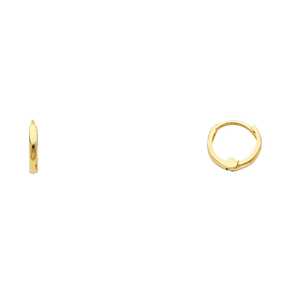 Lady's Yellow 14 Karat Huggies Earrings Length 8.5 Finish: Polished