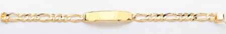 Gent's Yellow 14 Karat ID Bracelet Style: Figaro
Length: 8" 7mm
Gend