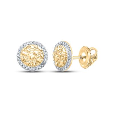 Lady's Yellow 10 Karat Nugget Earrings = 0.125tw Round Diamonds Style: Nugguet
Finish: Nugget
Length: 9.06
Gender: Unisex