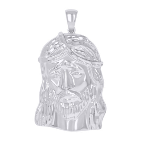 White Sterling Silver Jesus Face Length: 50X25mm
Gender: Unisex