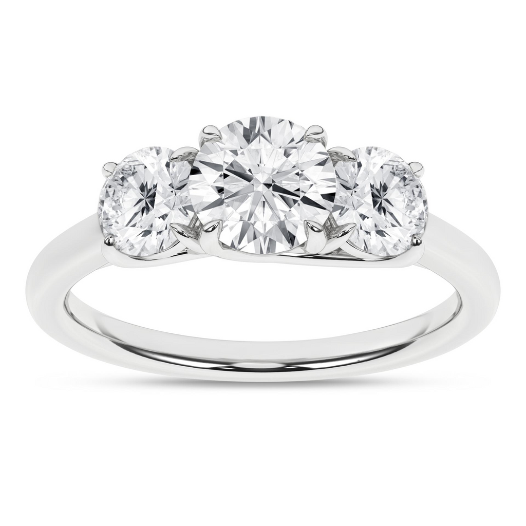 Lady's White 14 Karat Ring one = 1.04ct Round F VS Lab Grown Diamond