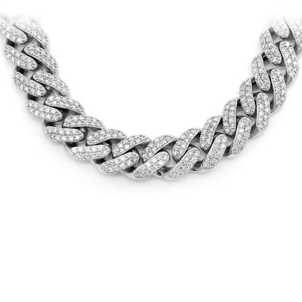 White 14 Karat Necklace 9mm 3885 = 6.73TWT Round Diamonds Length: 22"