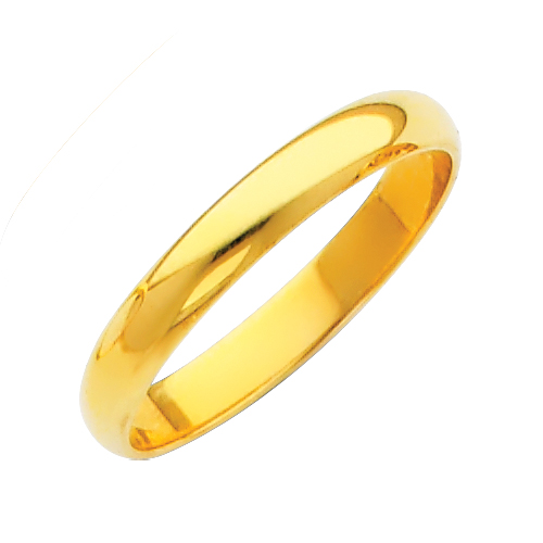 Gent's Yellow 14 Karat Wedding Band 3mm