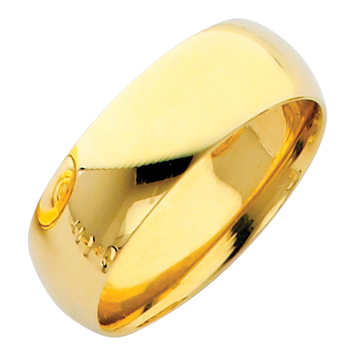 Gent's Yellow 14 Karat Wedding Band 7mm