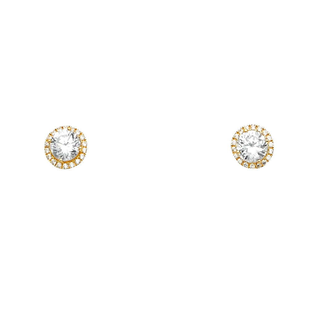Lady's Yellow Cz 14 Karat Earrings Length: 3.7