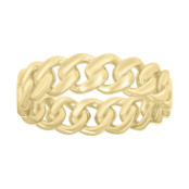 Gent's Silver Yellow-tone Mens Cuban Link  Ring