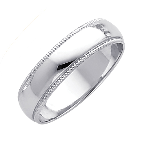 Gent's White 14 Karat Wedding Band Gender: Gentlement