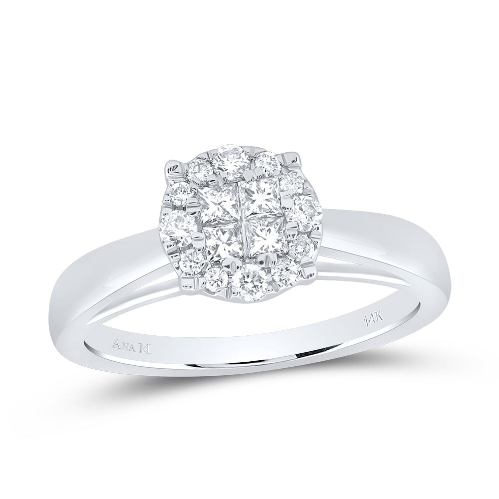 Lady's White 14 Karat Engagement Ring = 0.25tw Various Shapes G/H I2 D