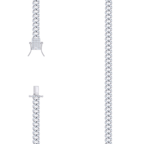Sterling Silver Cubic Zirconia Bracelet Length: 8" 6.5mm