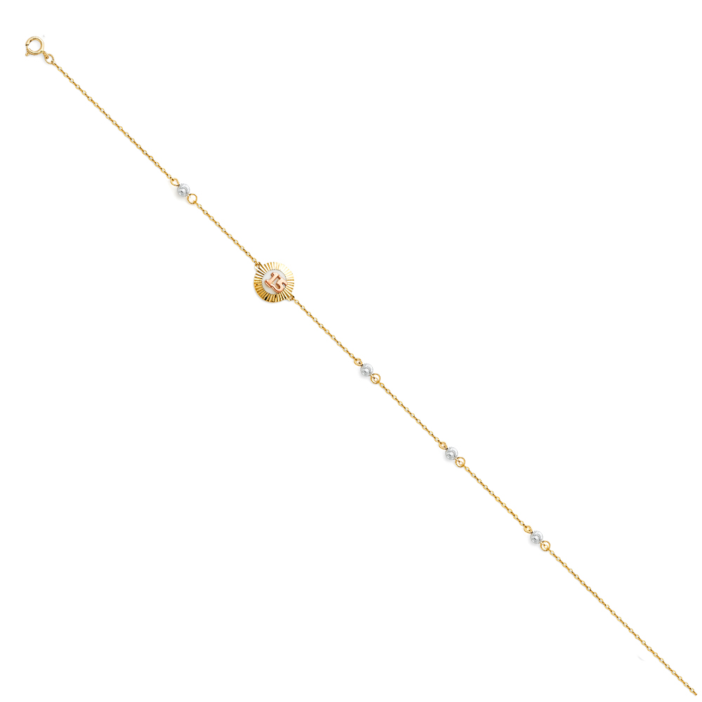 Lady's 14 Karat 3C 15 Years Bracelet Style: Fashion
Color: Yellow
Length: 7"
Gender: Ladies