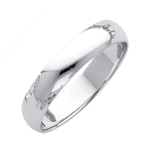 Gent's White 14 Karat Wedding Band 4mm