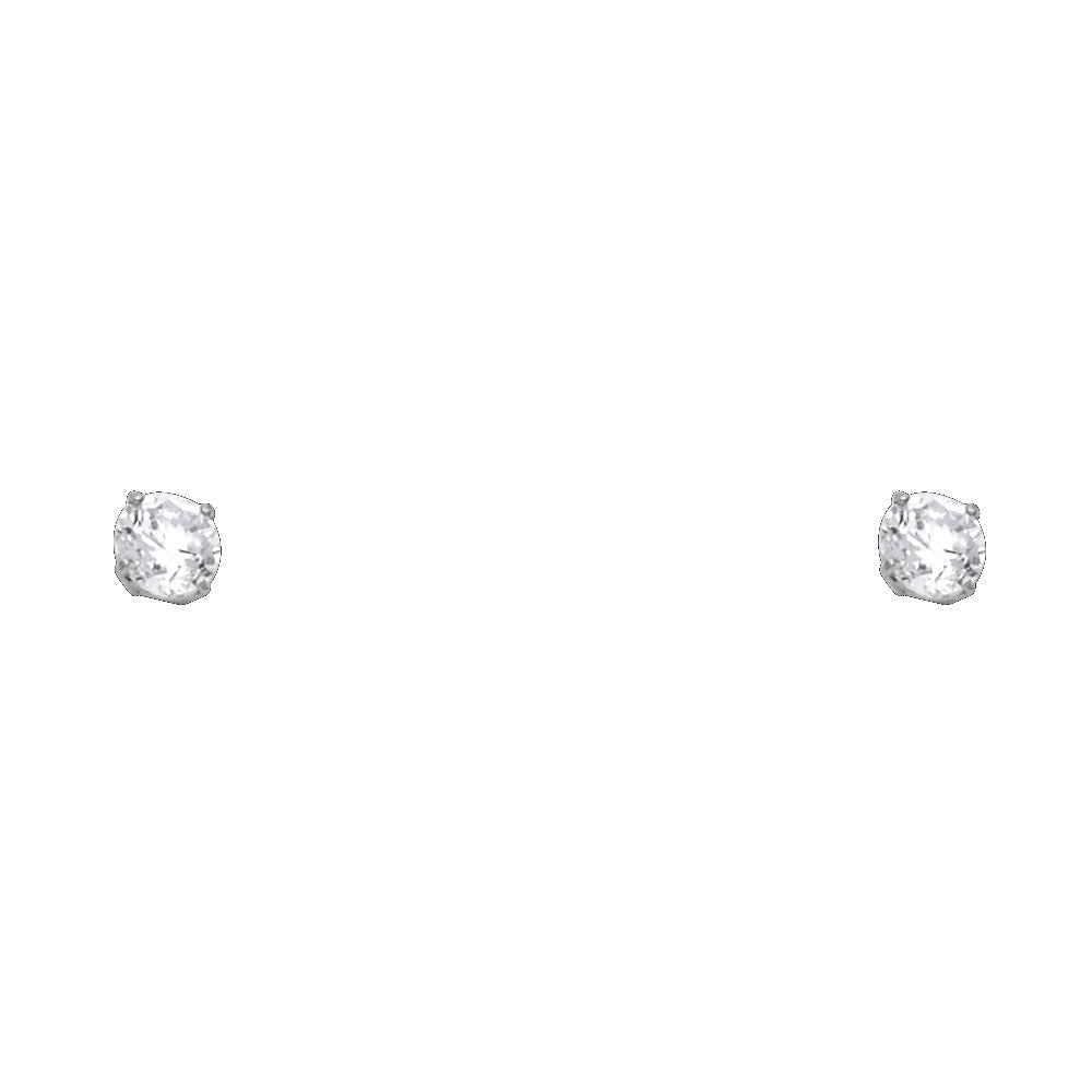 Lady's White 14 Karat Stud Earrings Finish: Polished
Length: 4