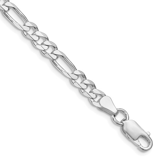 Sterling Silver Rhodium-plated Figaro Bracelet Length: 8"
Gender: Gentlement 5.25mm