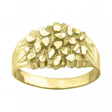 Gent's Yellow 10 Karat Nugget Fashion Ring Length 11.68
