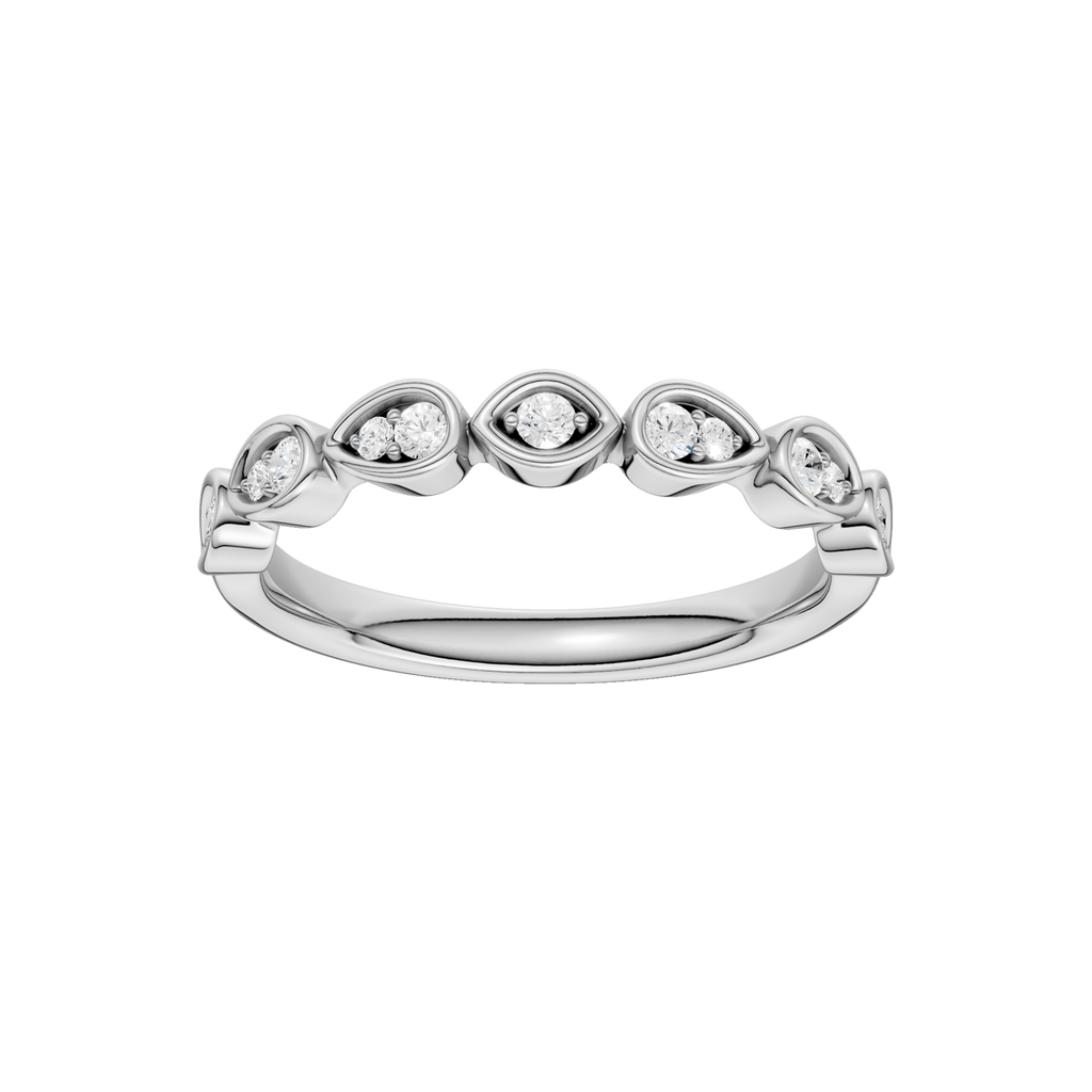 Lady's White 14 Karat Lab Grown Diamond Band 13 = 0.15tw Round Lab Gro