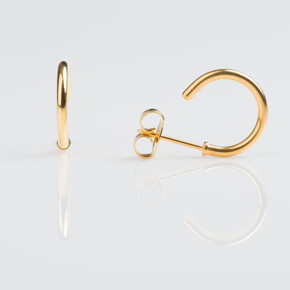 Lady's Yellow 1/2 Gold Plated Piercing Hoops