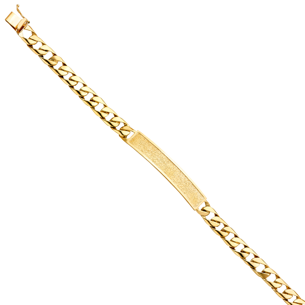 Gent's Yellow 14K  Cuban Link Frame ID Bracelet
Length: 8"