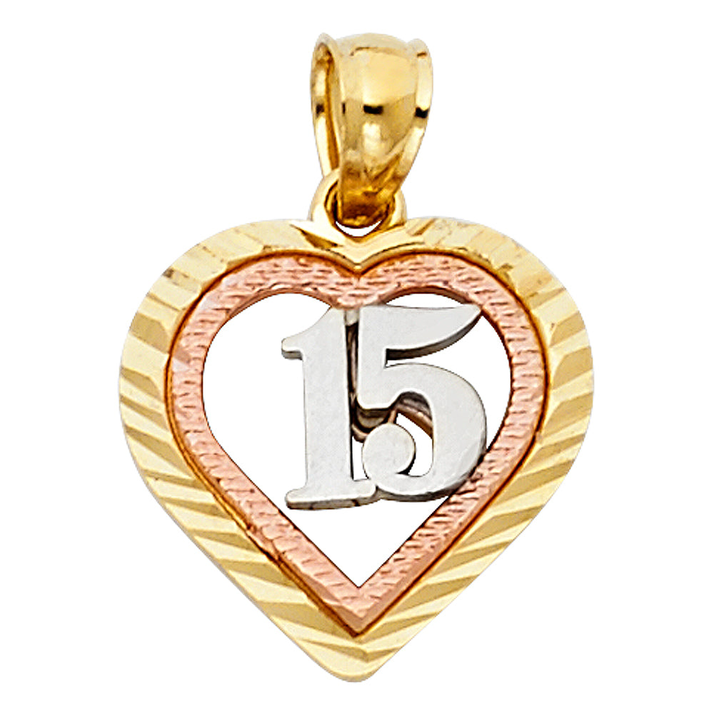 14 Karat Charm Heart15 Length 18 Color: Tri-tone
Gender: ladies