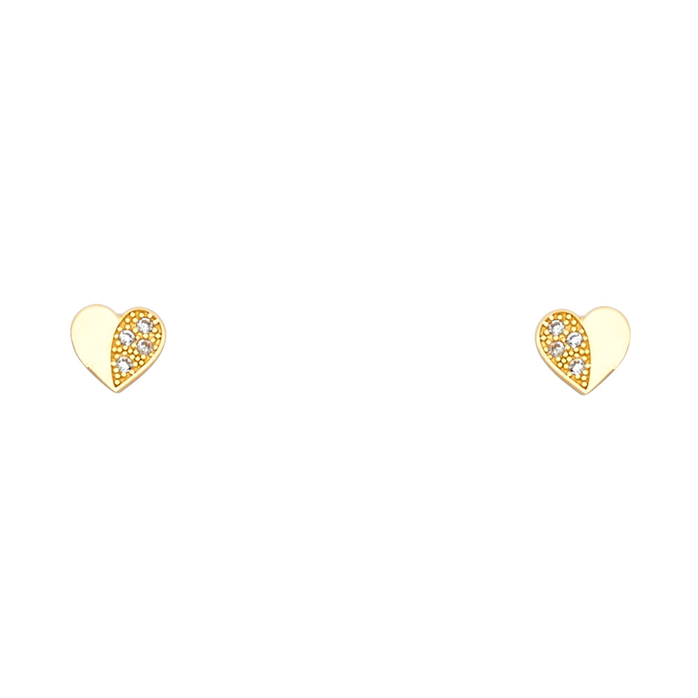 Lady's Yellow 14 Karat Heart Cz Earrings Style: Fashion
Finish: Polis