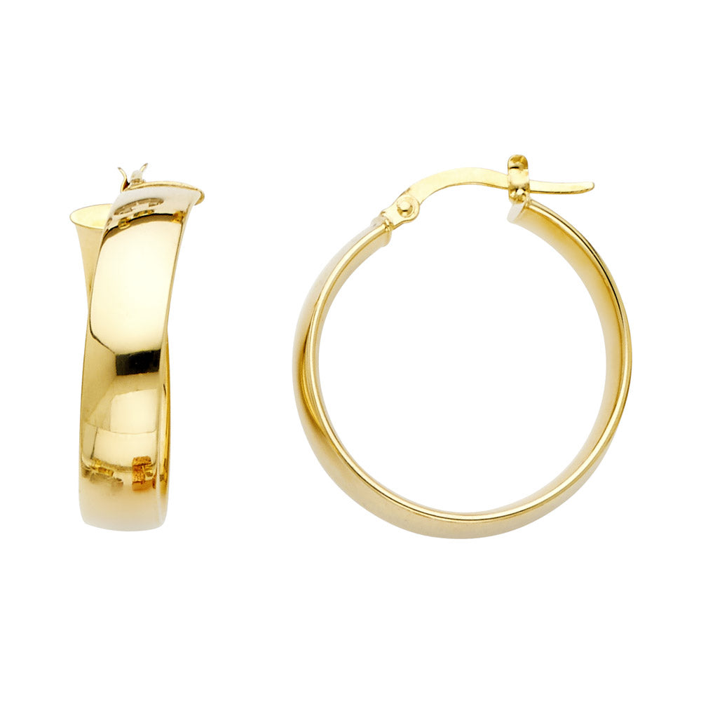 Lady's Yellow 14 Karat Medium Hoop Earrings Length: 26.47