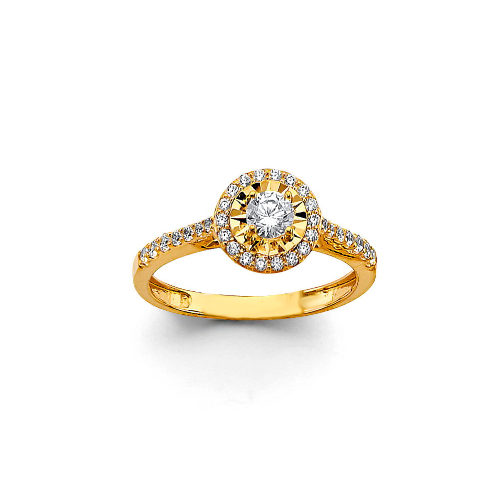 Lady's Yellow 14 Karat Cz Ring Length 6