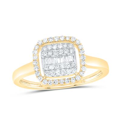 Lady's Yellow 10 Karat Fashion Ring 0.333tw Various Shapes Diamonds St