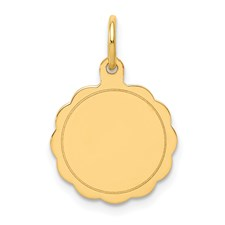 14K Y/Gd Engrav. Round Pendant