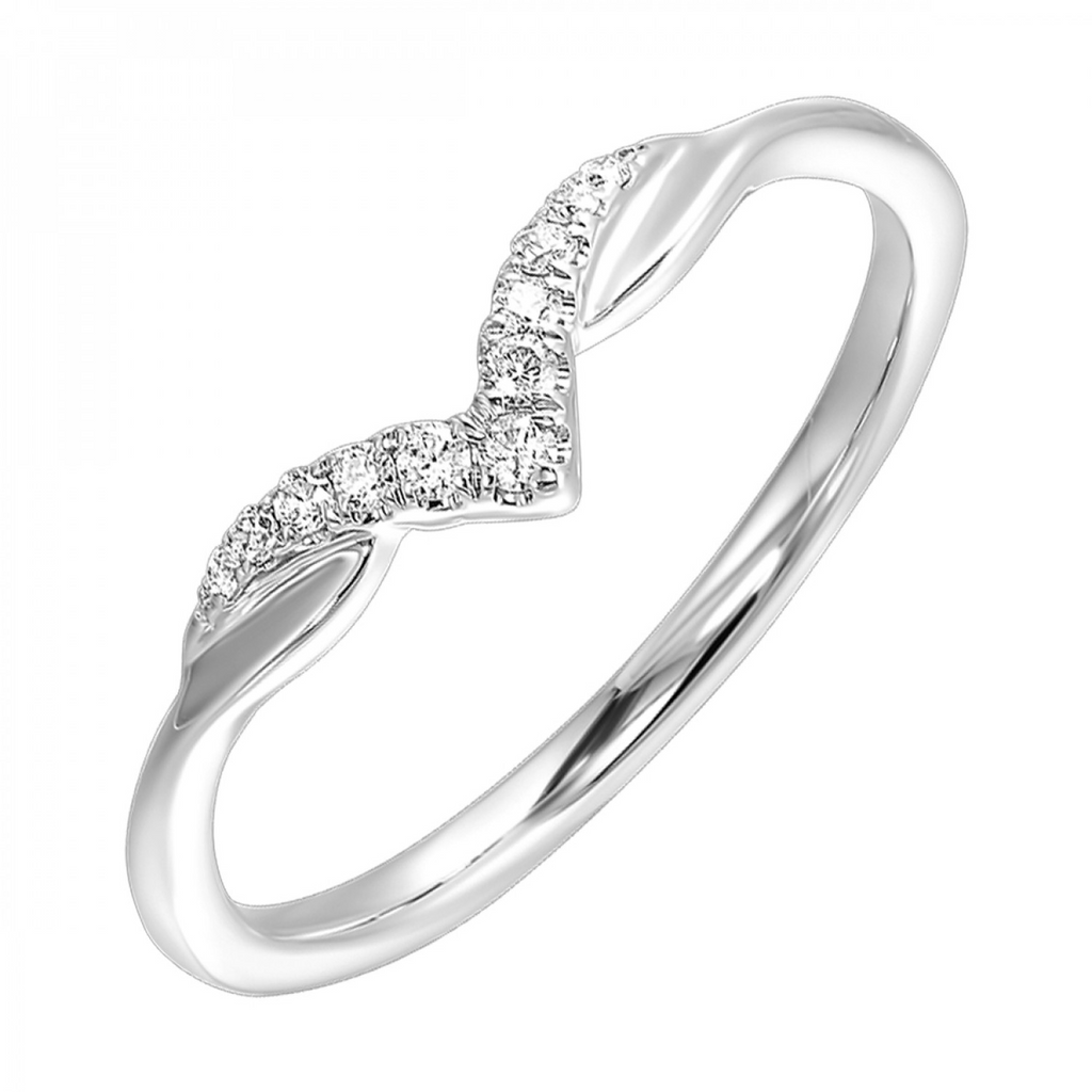 Lady's 10 Karat Fashion Ring Size 7 11=0.08tw Round Diamonds Color: White
Finish: High polish