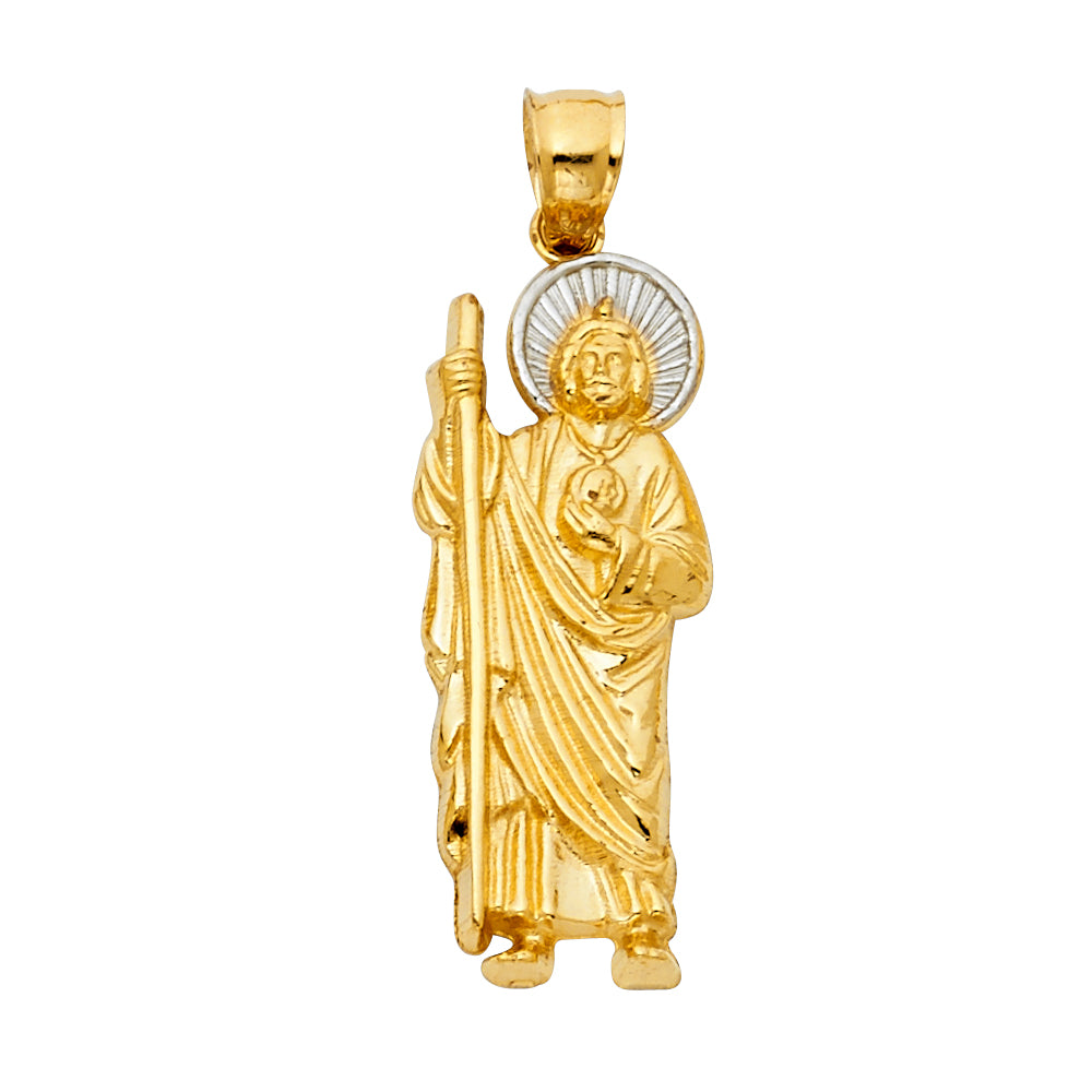 14k 2ton st jude thaddeus 35mm pendant