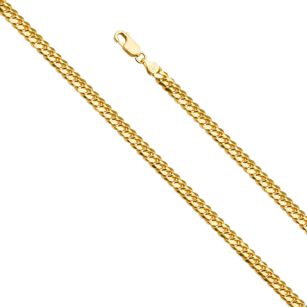 Gent's Yellow 14 Karat Solid Miami Cuban Bracelet Length: 8"