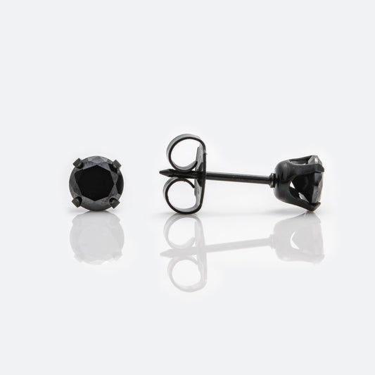 Lady's Stainless Steel Black piercing Studs 5mm