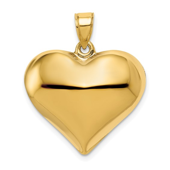 Yellow 10 Karat Heart Charm Length 21.1mm