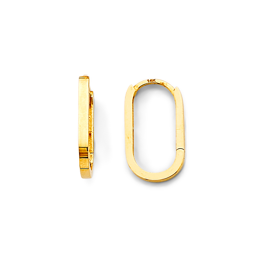 Lady's Yellow 14 Karat Shiny Paperclip Huggies  
Finish: Polished