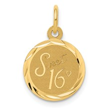 14K Y/Gd Sweet 16 Round Pendant