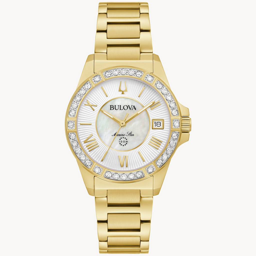 Yellow Watch Style: Diamond dial D024
Metal: Stainless Steel MOP Marine star