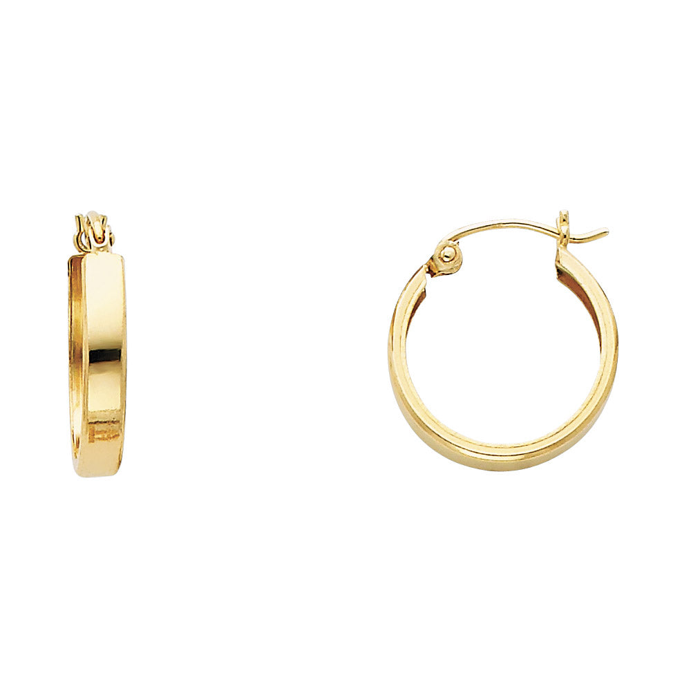Lady's Yellow 14 Karat hoop Earrings Length: 15.62