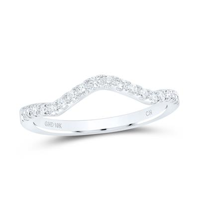 Lady's White 10 Karat Enhancer Wedding Band = 0.20tw Round Diamonds Finish: Polished
Gender: Ladies
