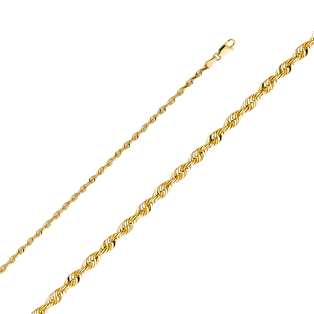 Gent's Yellow 10 Karat Solid Bracelet 3mm Style: Rope
Length: 7.5"