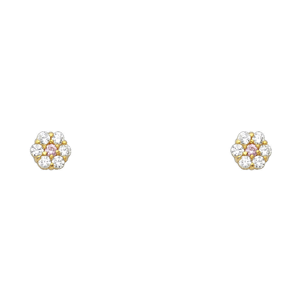 Lady's Yellow 14 Karat Flower Studs- October