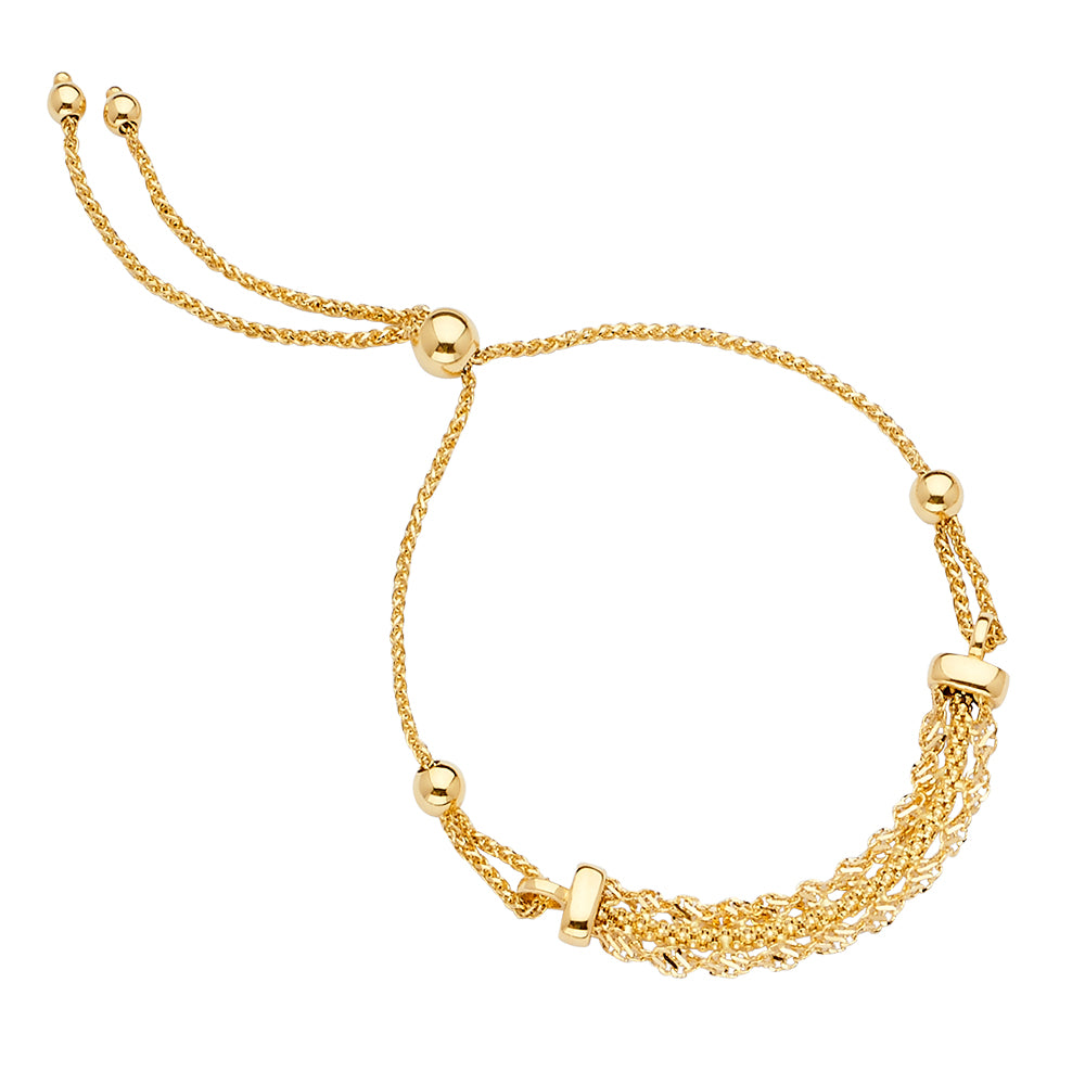 Lady's 14 Karat Two-Tone Friendship Bracelet 
Length: 7"
Gender: Lad