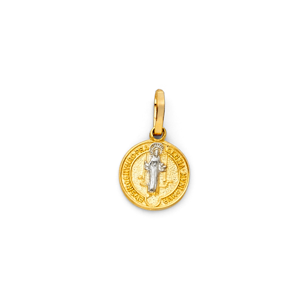 14K 2T religious San Benito round  Pendant