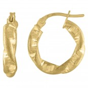 Lady's Two-Tone Dc 10 Karat Twisted Hoop