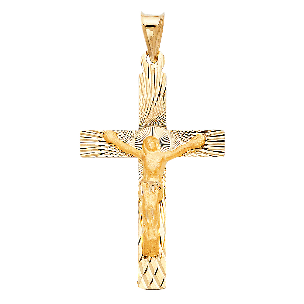 14k y/gd crucifix dc pendant