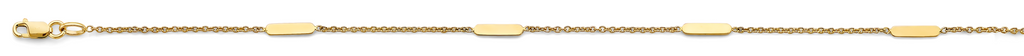 Lady's Yellow 14 Karat Anklet 
Length: 9"
