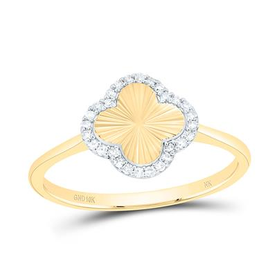 Lady's Yellow 10 Karat Fashion Ring Length 9.92 = 0.10tw Round Diamond
