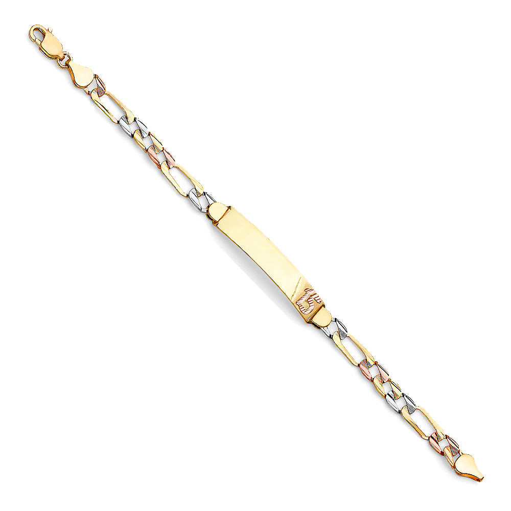 Lady's 14 Karat 15 Years Bracelet Style: Fashion
Color: Three-tone
L