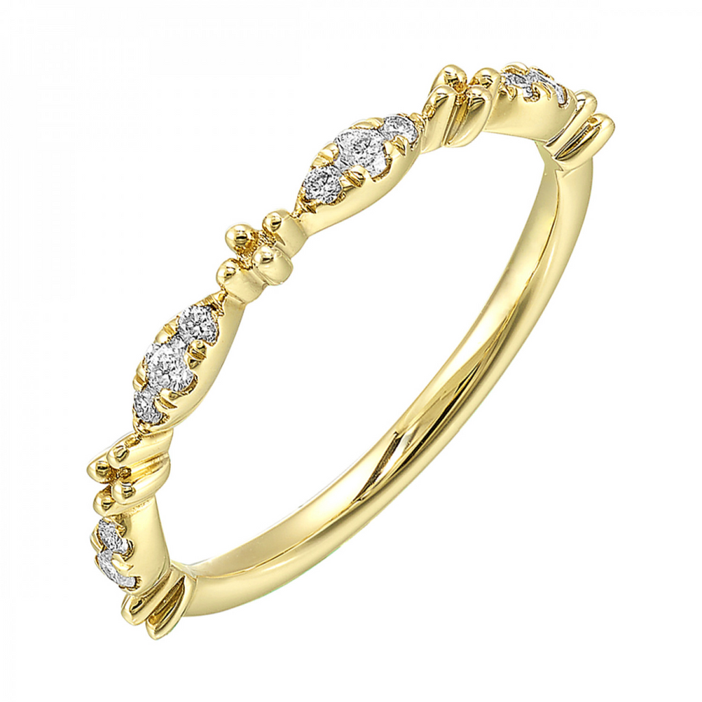 Lady's Yellow 14 Karat Wedding Band 12 0.167tw Round SI2 Diamonds Finish: Polished
Gender: Ladies